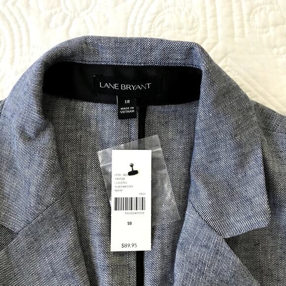 Lane Bryant Linen Cotton Blend Bermuda Shorts Suit Set Jacket 18 Shorts 20 NWT - Picture 14 of 15